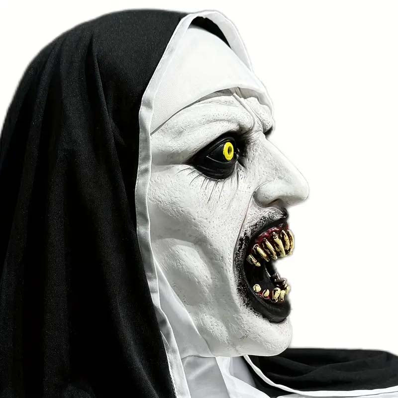 Qualteus Funky Nun Latex Mask Creepy Halloween