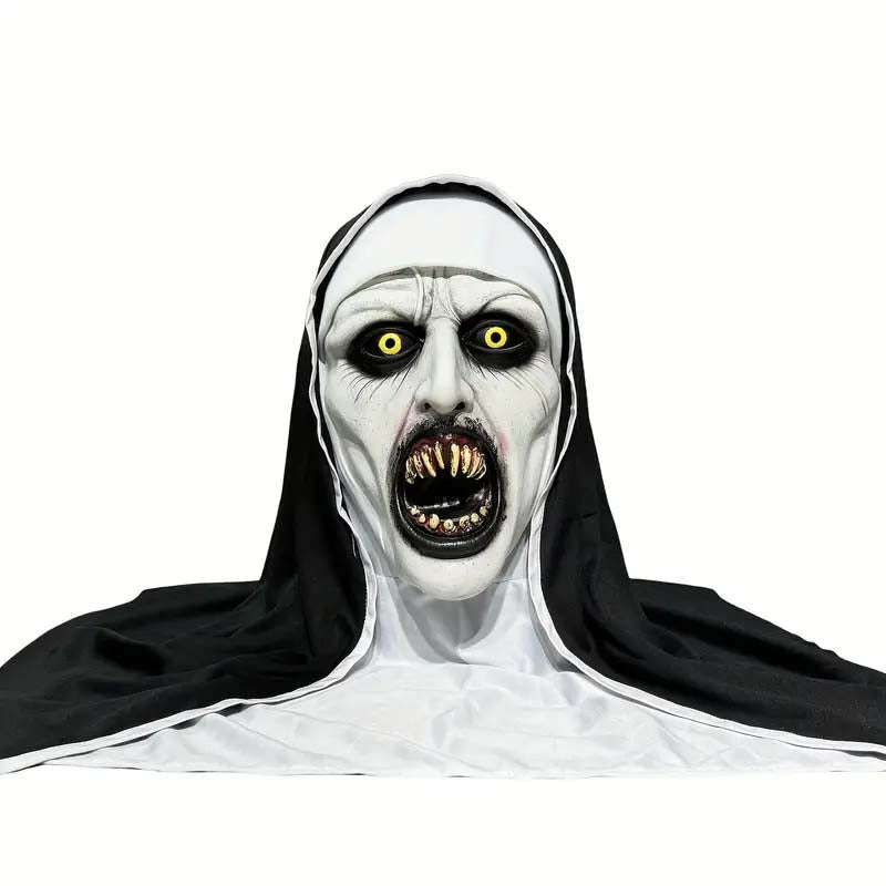 Qualteus Funky Nun Latex Mask Creepy Halloween