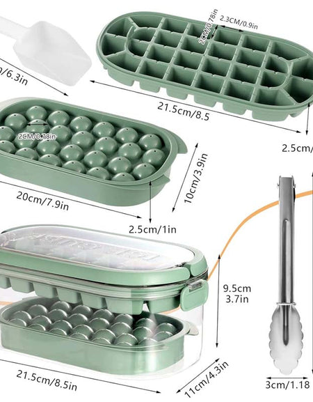 Ice Tray with Storage Box Tong Scoop-Zy Fulfill