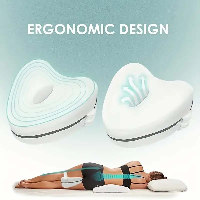 BEAUTRIP Ergonomic Memory Foam Knee Pillow with Strap for Side Sleepers