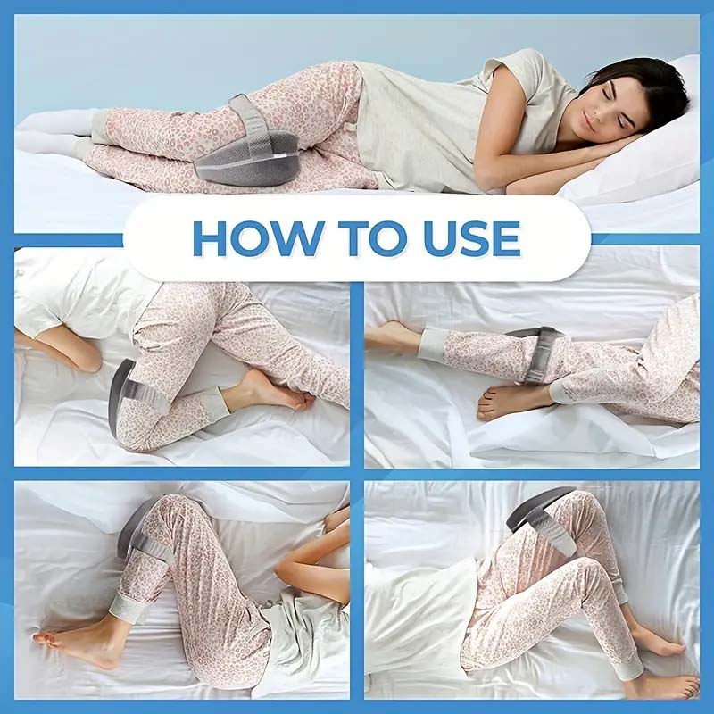 BEAUTRIP Ergonomic Memory Foam Knee Pillow with Strap for Side Sleepers