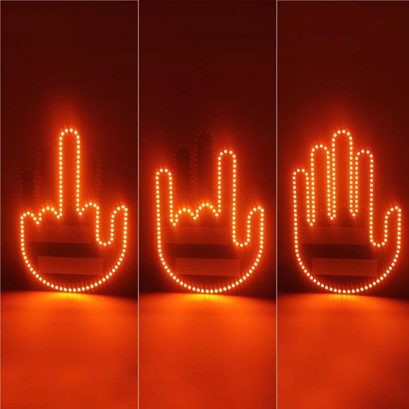 Car Finger Light | Funny LED Gesture Light with Remote Control