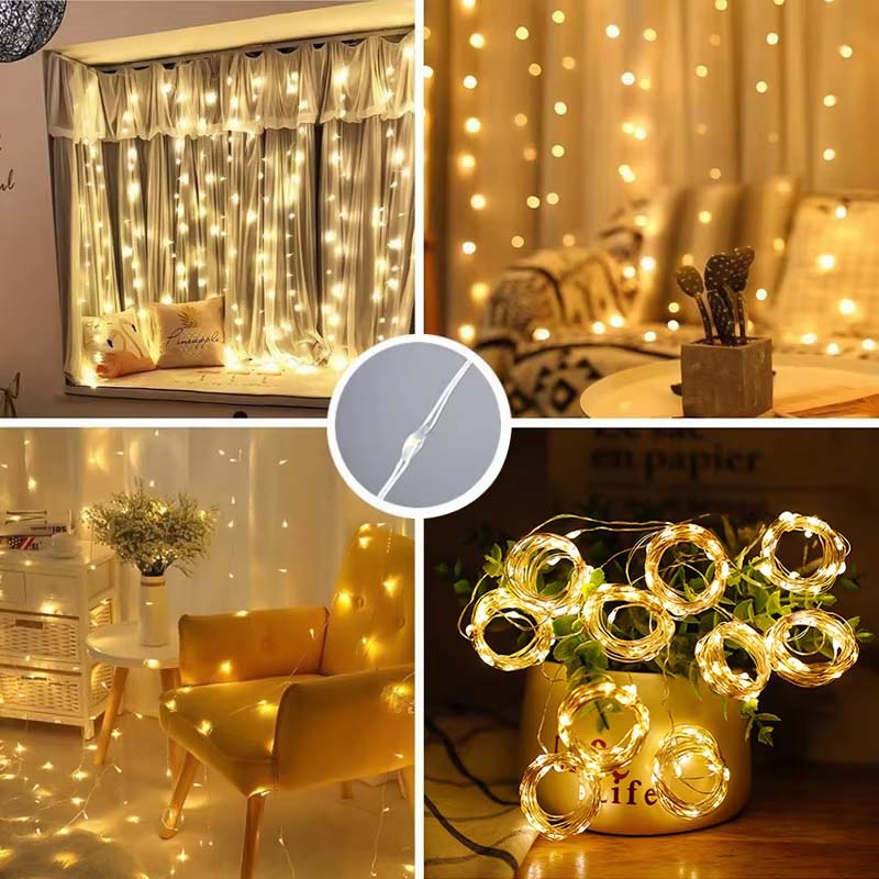 LED Fairy Curtain Lights for Indoor & Outdoor Decor | Warm Glow