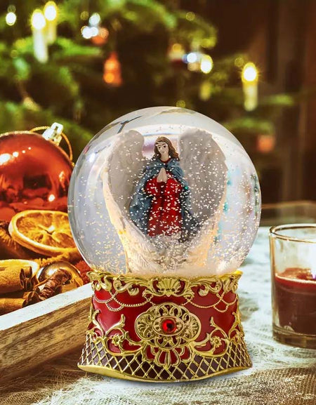 Angel Christmas Snow Globe with Music & Lights – Nativity Decor-Zy Fulfill