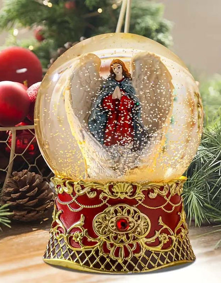 Angel Christmas Snow Globe with Music & Lights – Nativity Decor-Zy Fulfill