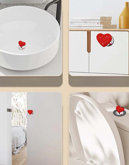 Love Heart Shaped Toilet Tank Button and Manicure Toilet Lid Cover Lifter Set-Zy Fulfill