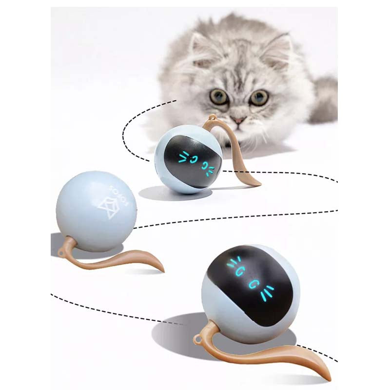 Automatic Smart Fitness Training Pet Cat AI Toy - Luminous LED Magic Ball