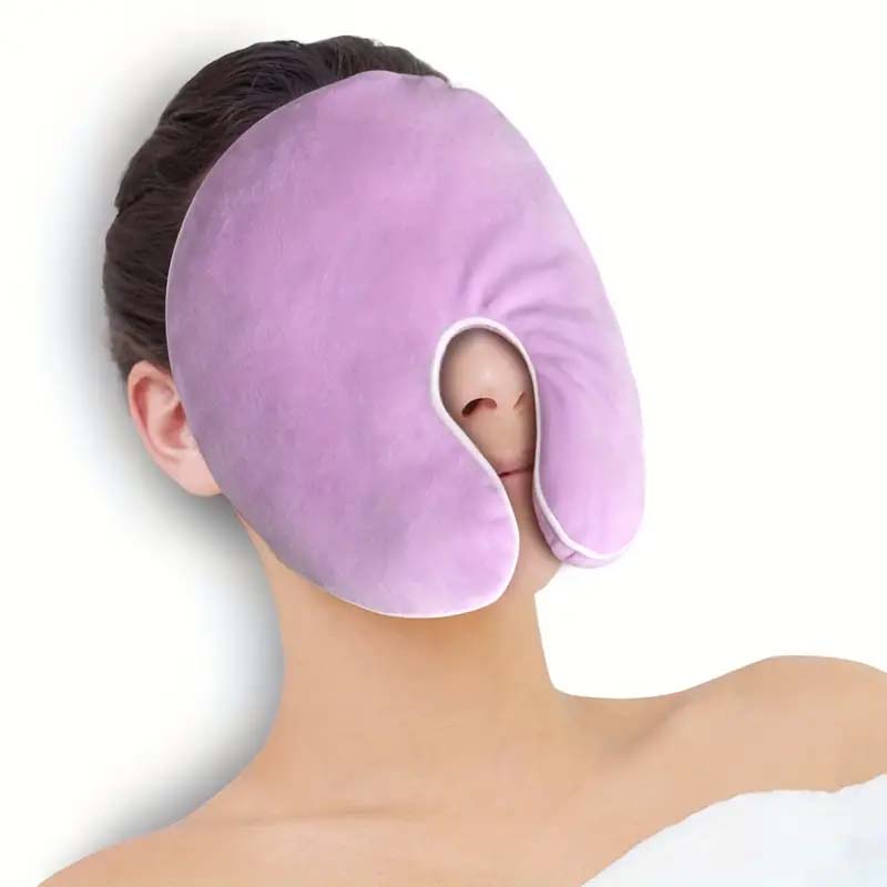 Microwave Heating Pad for Face – Hot/Cold Sinus Soothing Mask, Purple