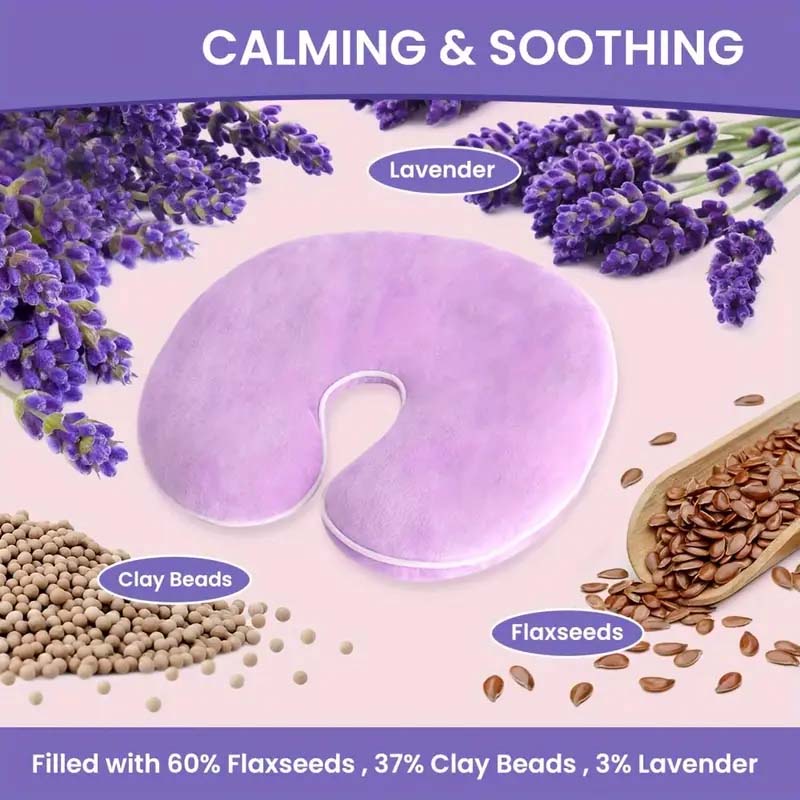Microwave Heating Pad for Face – Hot/Cold Sinus Soothing Mask, Purple