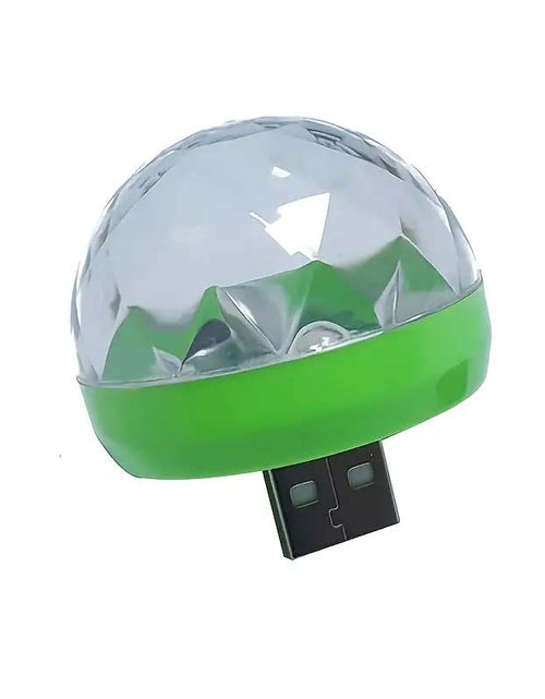 Load image into Gallery viewer, Mini USB Disco Ball Light – Sound Activated, Multi-Color LED for Parties, Cars, and More
