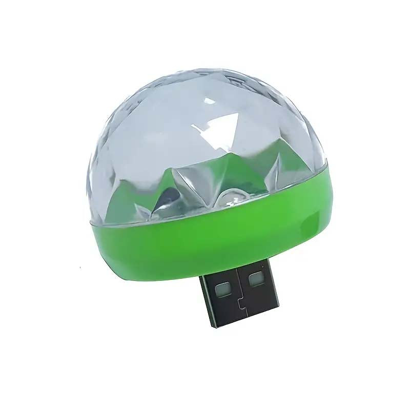 Mini USB Disco Ball Light – Sound Activated, Multi-Color LED for Parties, Cars, and More