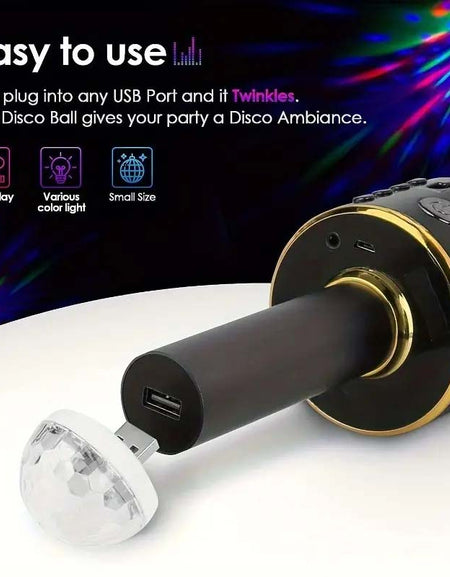 Mini USB Disco Ball Light – Sound Activated, Multi-Color LED for Parties, Cars, and More-Zy Fulfill