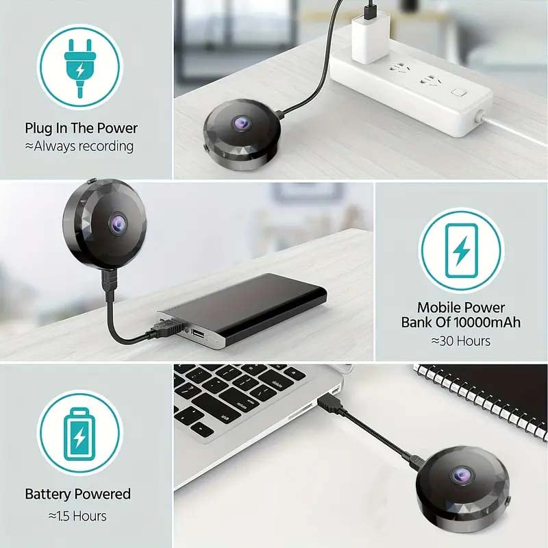 Mini WiFi Security Camera - Night Vision, Motion Detection, Compact & Discreet