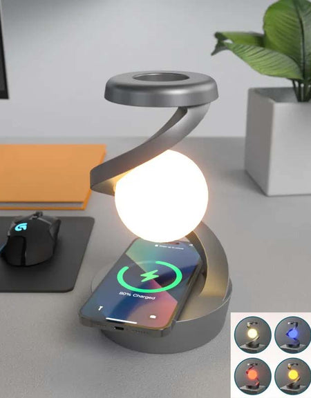 Rotating Moon Desk Lamp With Phone Wireless Charging-Zy Fulfill