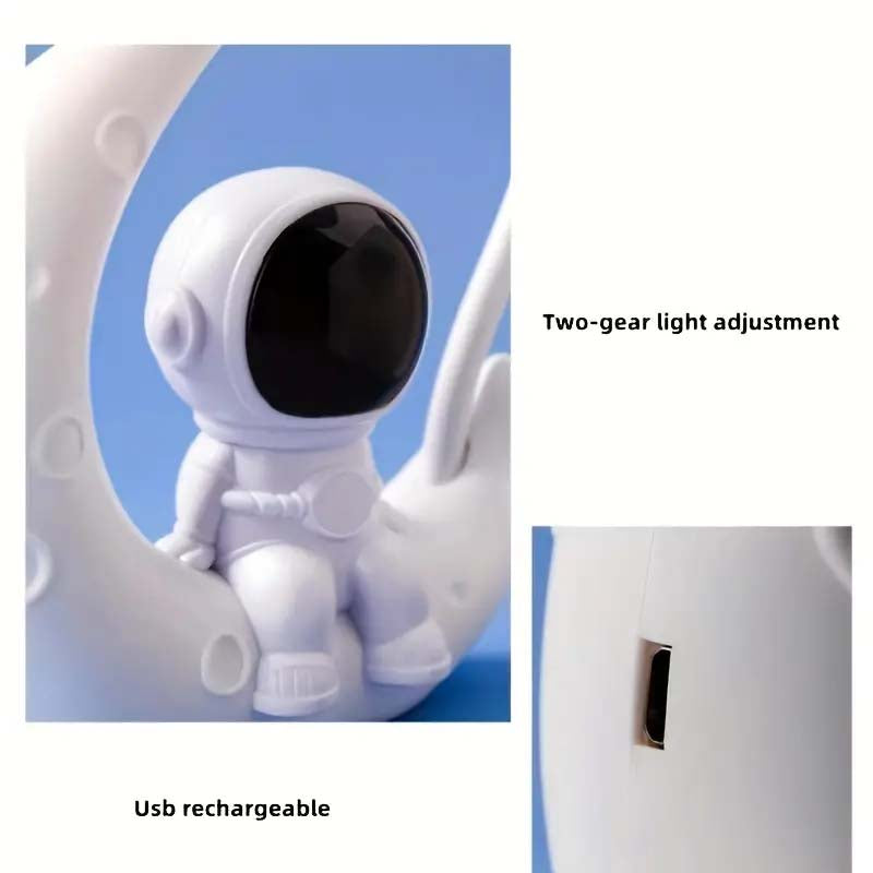 Moon Astronaut LED Nightlight - USB Rechargeable Desk Lamp