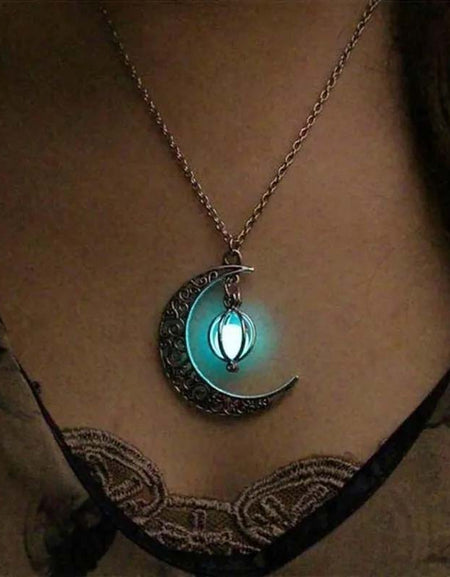 Luminous Moon Pendant Necklace | Glowing Stone & Healing Charm-Zy Fulfill