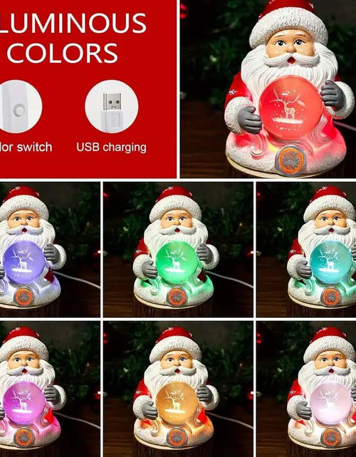 Load image into Gallery viewer, USB-Powered Santa Nightlight – 7-Color Changing Crystal Ball Christmas Decoration
