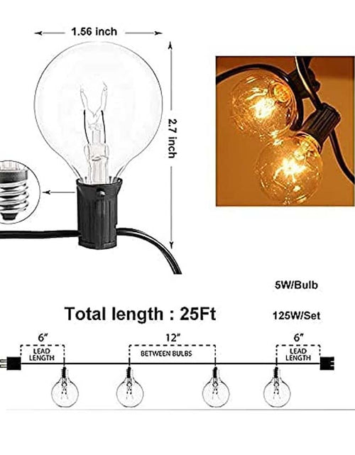 Load image into Gallery viewer, XERGY 25ft Outdoor G40 String Lights - 26 Edison Break-Proof Bulbs
