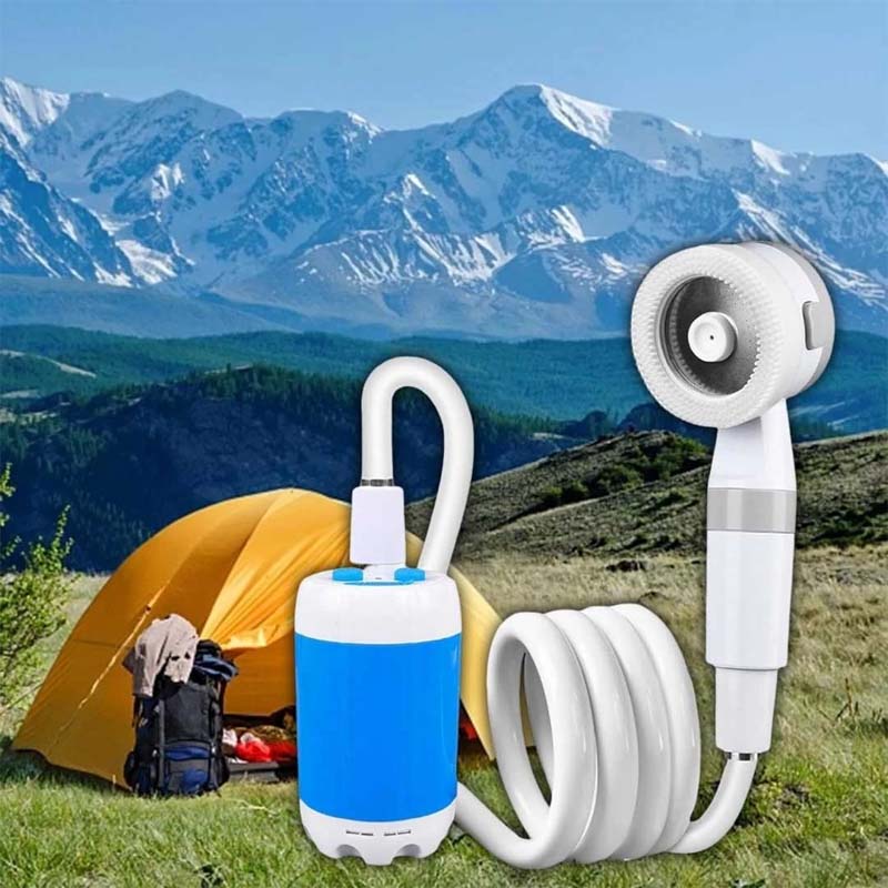 portable Rechargeable Outdoor Shower with Silicone Massage Heads
