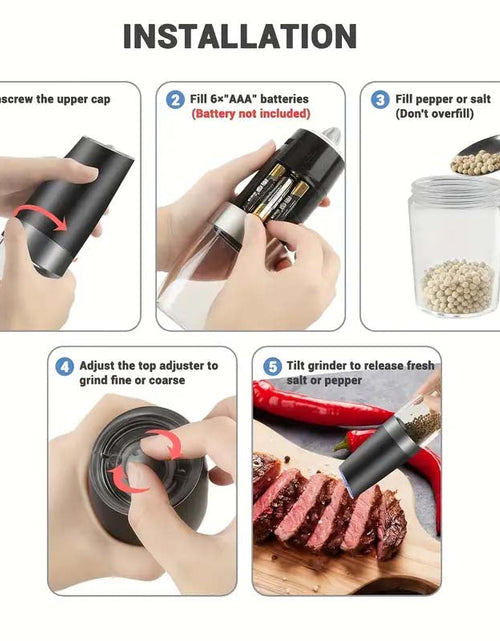 Load image into Gallery viewer, Electric Salt &amp; Pepper Grinder Set - One-Hand Operation &amp; LED Light-Zy Fulfill
