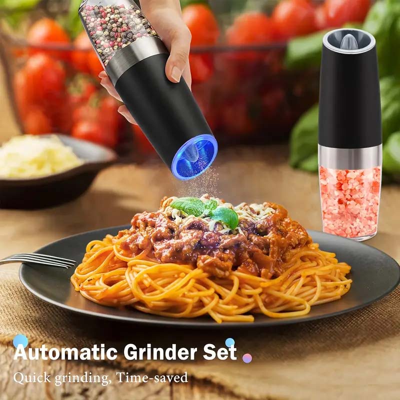 Electric Salt & Pepper Grinder Set - One-Hand Operation & LED Light-Zy Fulfill