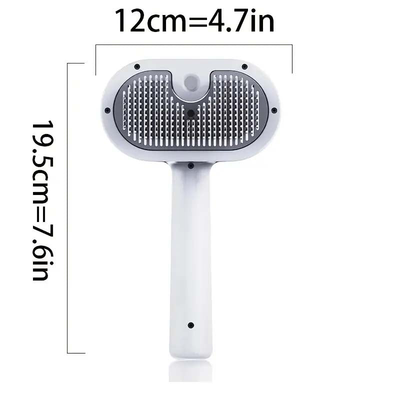 Cat Shedding Brush with One-Click Hair Removal and Durable Plastic Bristles