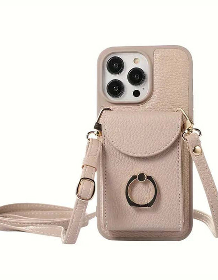 Premium Faux Leather Wallet Case with Ring Kickstand for iPhone - Stylish & Functional-Zy Fulfill