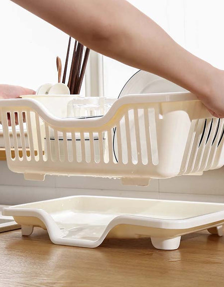 Simple Style Plastic Dish Drainer and Storage Rack Kitchen Shelf Drain Bowl Basket-Zy Fulfill