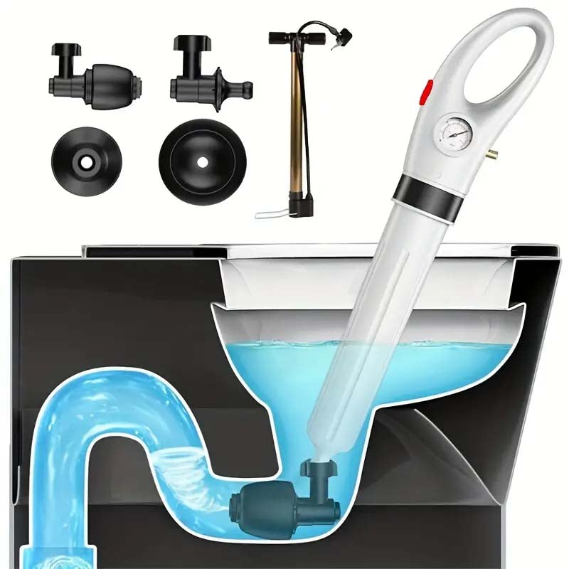 Powerful Toilet Performance Upgrade Kit - High-Pressure Pump & Tools for Efficient Clog Removal