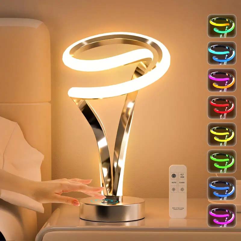 12-Color Changing Spiral RGB LED Lamp with Remote & Touch Control