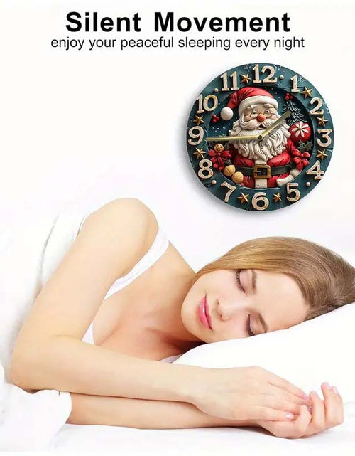 Load image into Gallery viewer, Christmas Santa Claus Silent Wall Clock - 8 Round Art Decor
