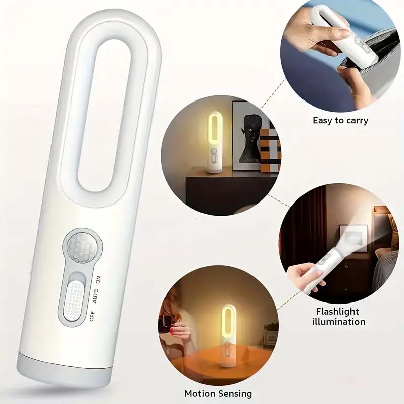 Rechargeable LED Motion Sensor Night Light & Flashlight | Portable & Dusk to Dawn