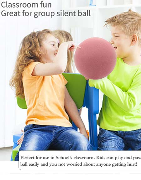 BUHOET 7-Inch Uncoated Foam Ball for Kids Sports - Soft, Bouncy, Lightweight (Rose Purple)