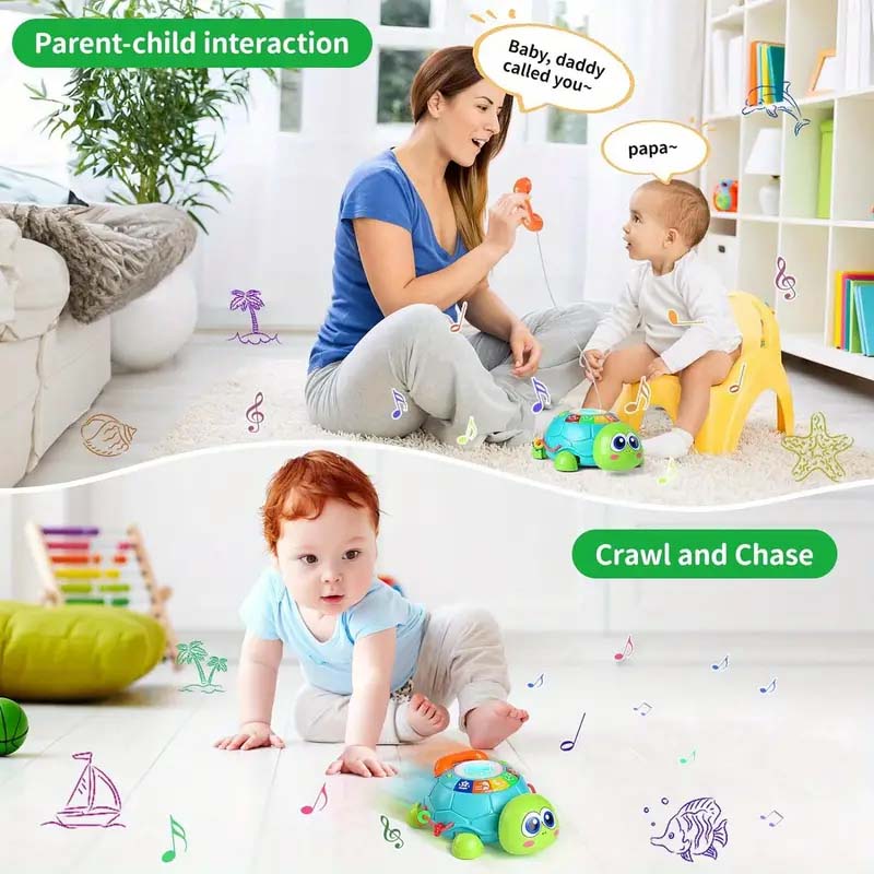 Musical Turtle Crawling Toy - Light & Sound-Zy Fulfill