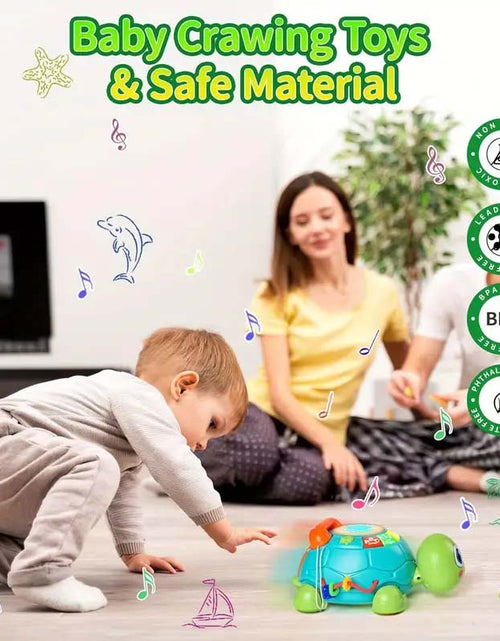 Load image into Gallery viewer, Musical Turtle Crawling Toy - Light &amp; Sound-Zy Fulfill
