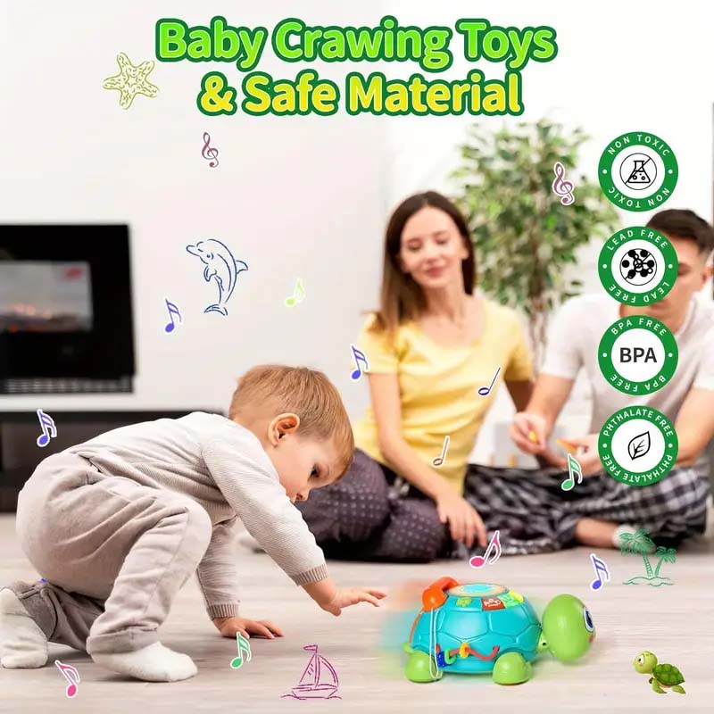 Musical Turtle Crawling Toy - Light & Sound-Zy Fulfill