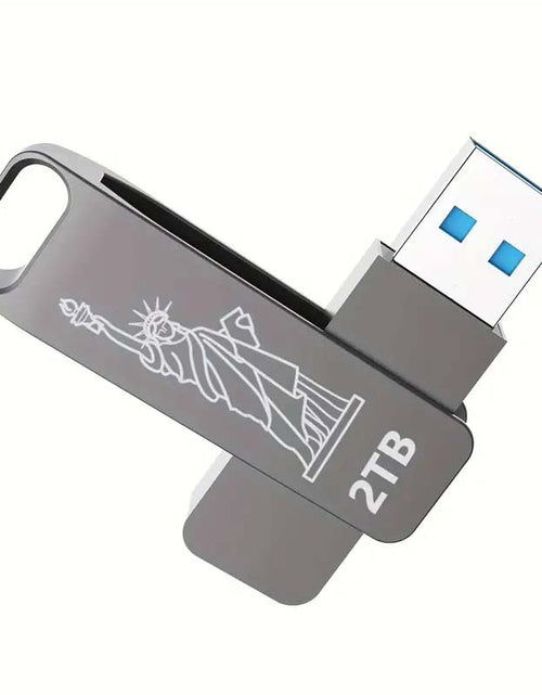 Load image into Gallery viewer, 2TB USB Flash Drive - High-Speed, Swivel Metal Keychain
