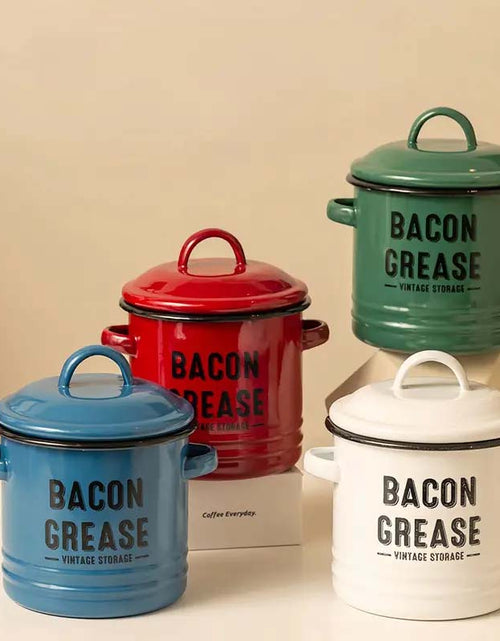 Load image into Gallery viewer, Vintage Enamel Oil Pot - Large Capacity with Lid &amp; Easy-Pour Spout
