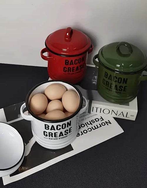 Load image into Gallery viewer, Vintage Enamel Oil Pot - Large Capacity with Lid &amp; Easy-Pour Spout
