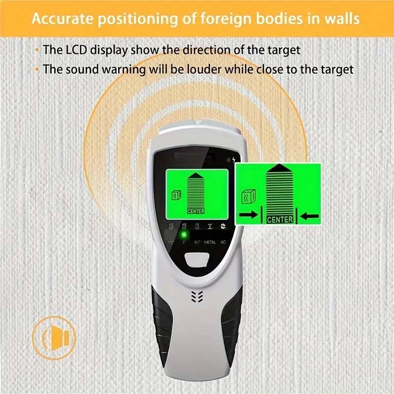 SHAWTY 5-in-1 ProFinder Wall Scanner | Advanced Stud Detector with LCD & Audio Alarm