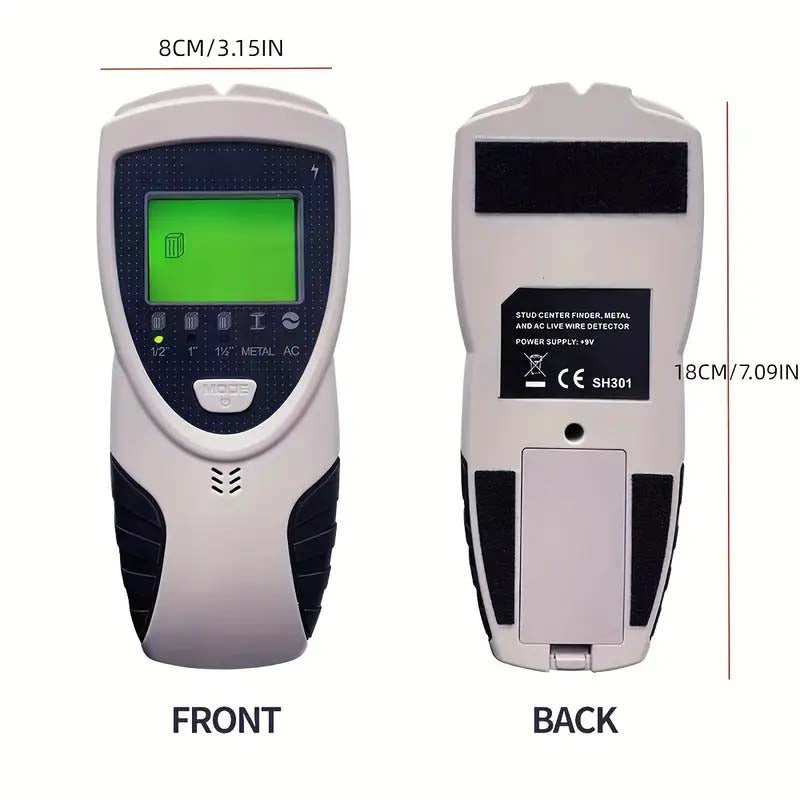 SHAWTY 5-in-1 ProFinder Wall Scanner | Advanced Stud Detector with LCD & Audio Alarm