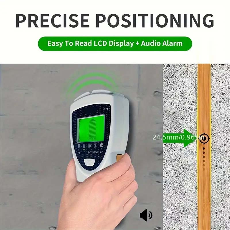 SHAWTY 5-in-1 ProFinder Wall Scanner | Advanced Stud Detector with LCD & Audio Alarm