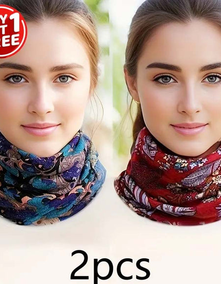 2-Pack Bohemian Print Neck Gaiter Set-Zy Fulfill