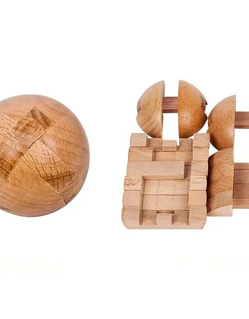 Load image into Gallery viewer, Wooden Brain Teaser Puzzle Ball_Challenging Intelligence Game
