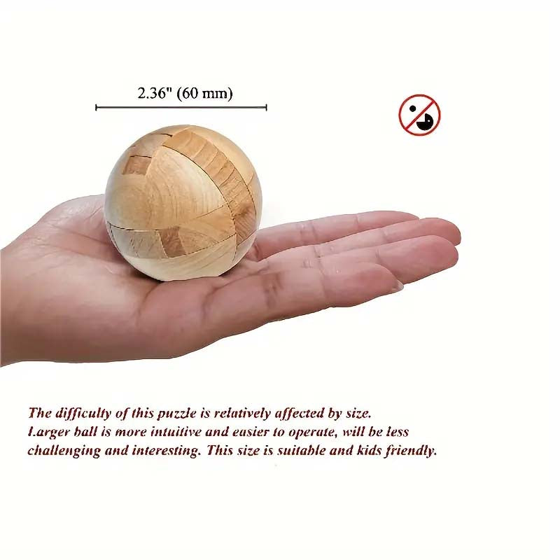 Wooden Brain Teaser Puzzle Ball_Challenging Intelligence Game