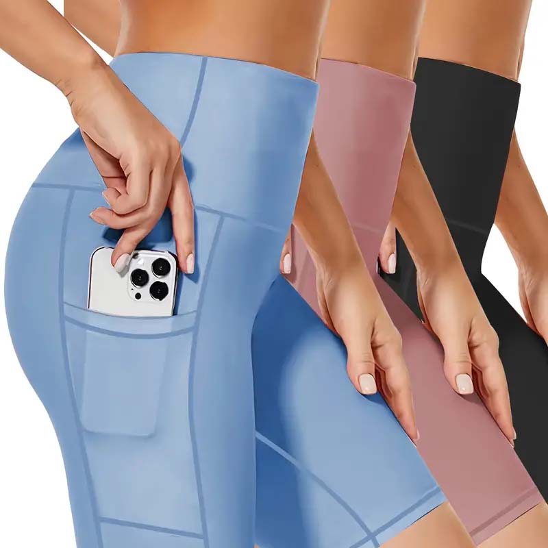 High-Waisted Butt Lifting Yoga Shorts - 3pcs Set for Women