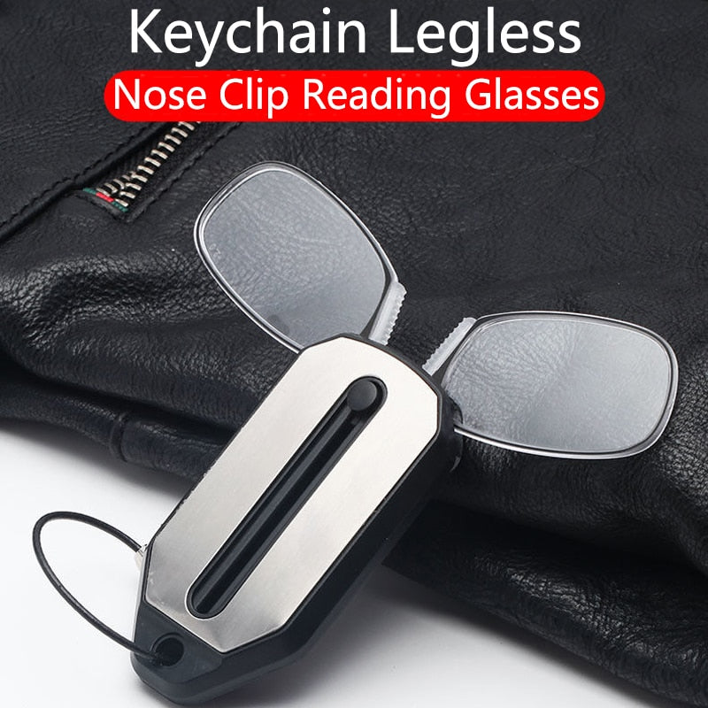 2022 Folding Nose Clip Reading Glasses: Ultra-light & Portable Diopter. Zydropshipping