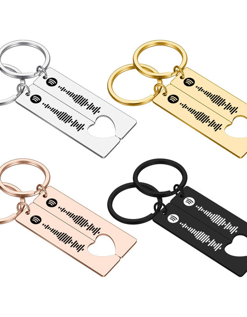 Load image into Gallery viewer, 2pcs Personalized Spotify Code Keychain Engraved Music Jewelry Birthday Gift Zydropshipping
