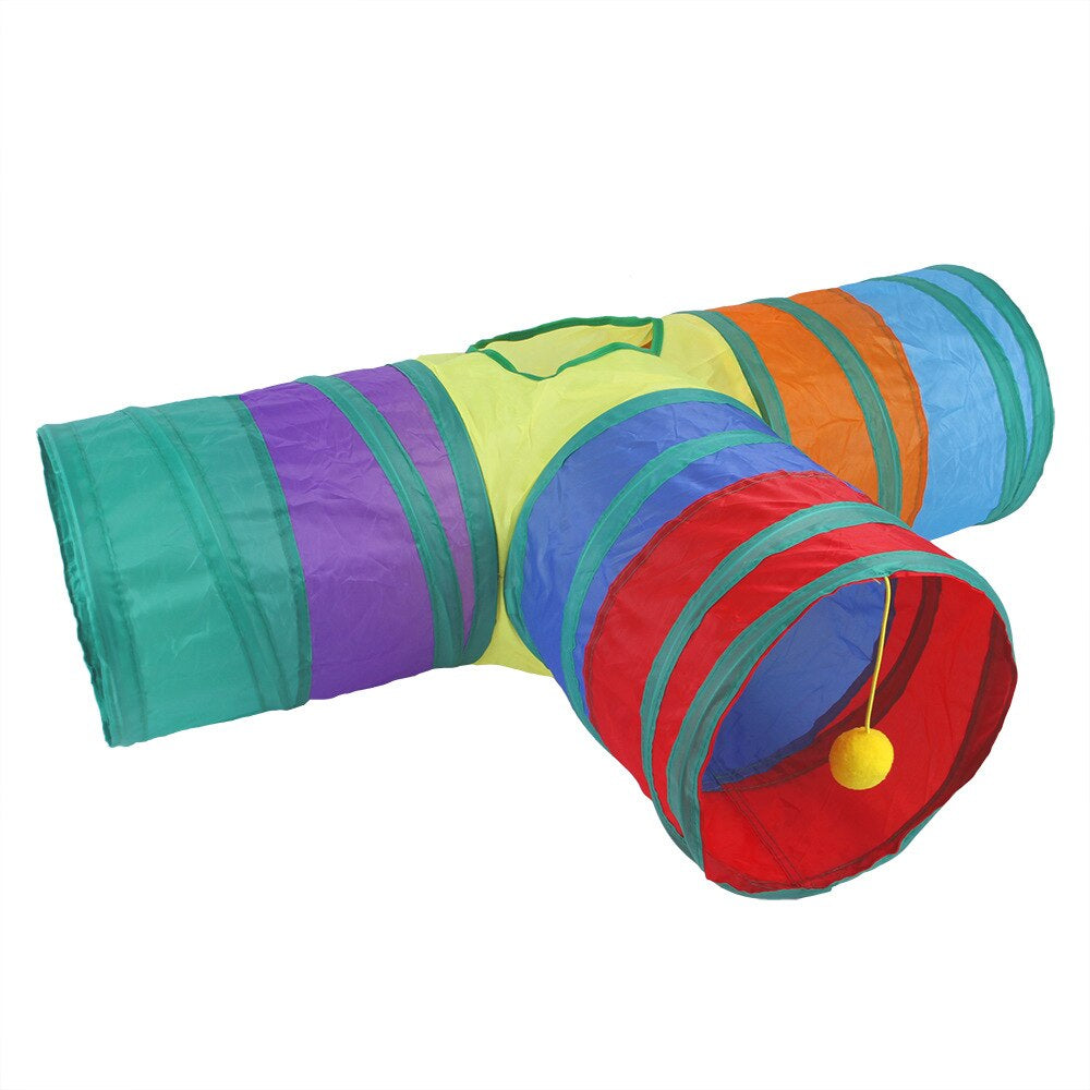 Collapsible Cat Tunnel: 2/3/4 Way Small Animal Tube for Kitty Fun Zydropshipping